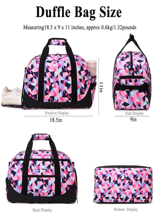 DSIUE Duffle Bag for Girls Teens Sport Gym Bag Women Weekender Carry On Overnight Bag Workout Duffel with Shoe Compartment and Wet Pocket - Image 5